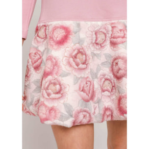 Vestido rosa con corazón de piel para niña