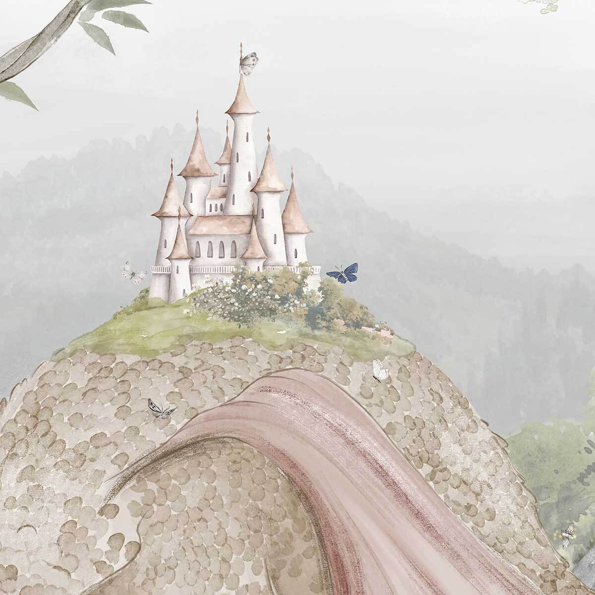 Papier peint chambre garçon La Forêt Enchantée du Dragon Intissé