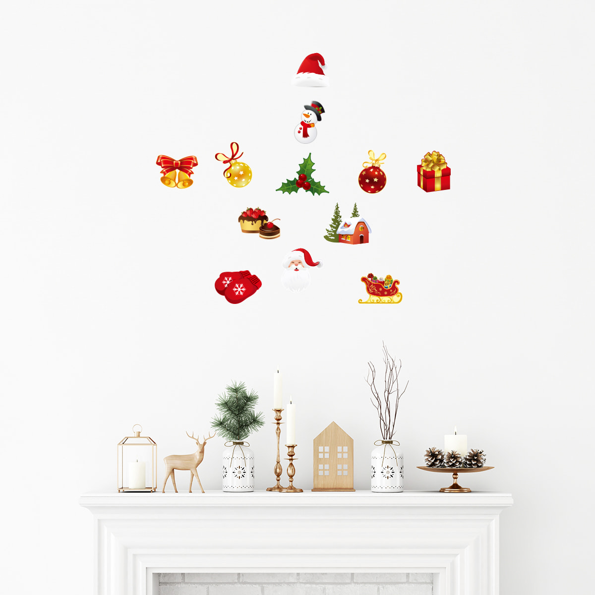 Sticker Noël les plaisirs de Noël - Autocollants stickers adhésifs noël - décoration fêtes