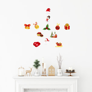 Sticker Noël les plaisirs de Noël - Autocollants stickers adhésifs noël - décoration fêtes