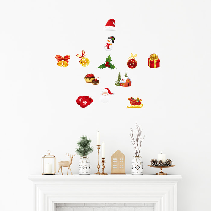 Sticker Noël les plaisirs de Noël - Autocollants stickers adhésifs noël - décoration fêtes