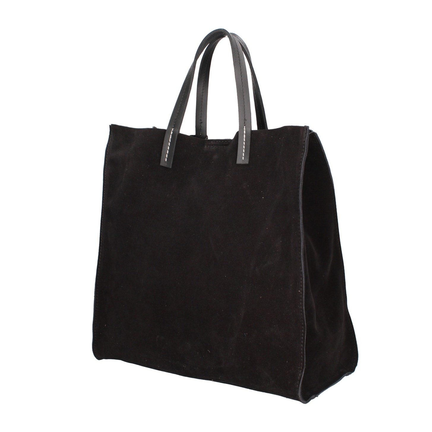 Borsa a mano da donna Made in Italy - Modello Novara Lux - Pelle Scamosciata - 34.5 x 32.0 x 17.0 cm