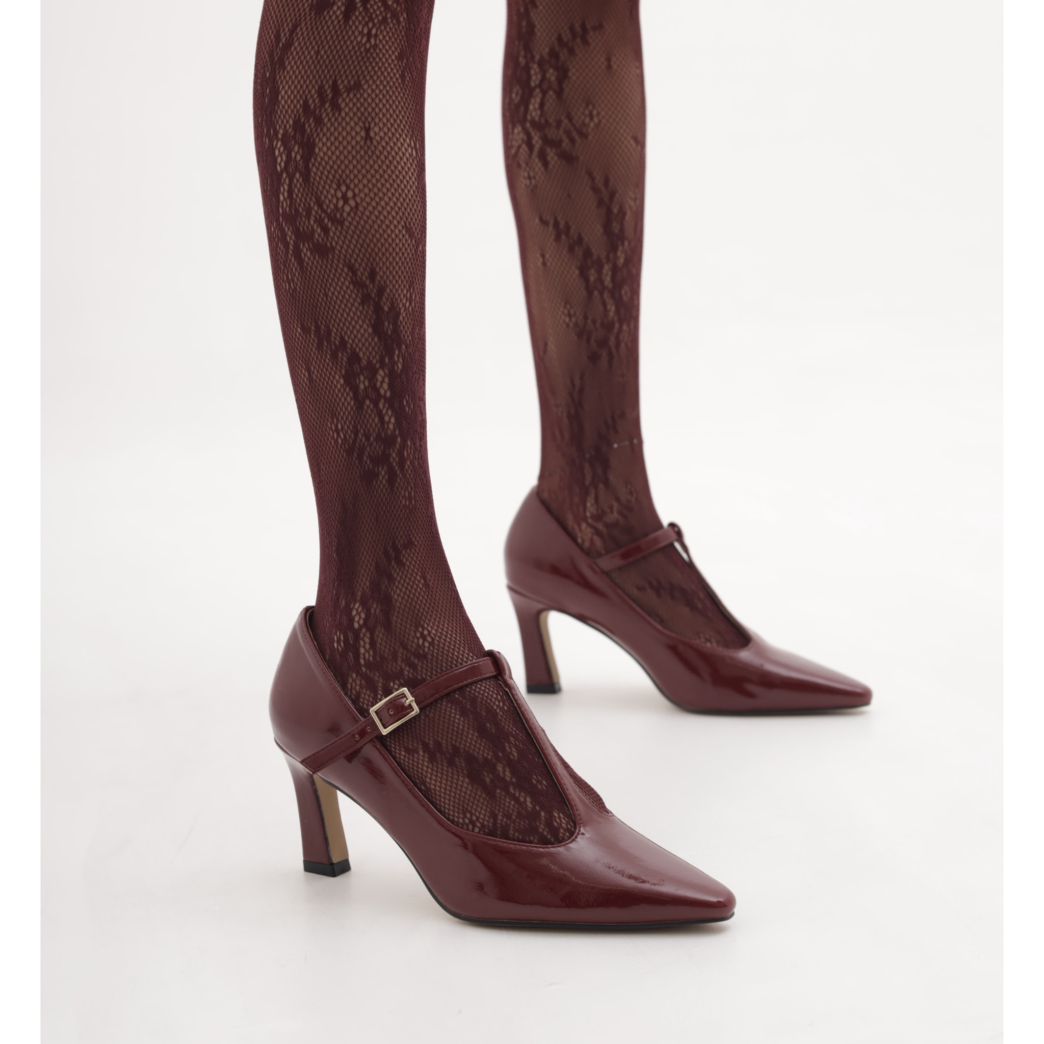 T-BAR CON TACCO BORDEAUX