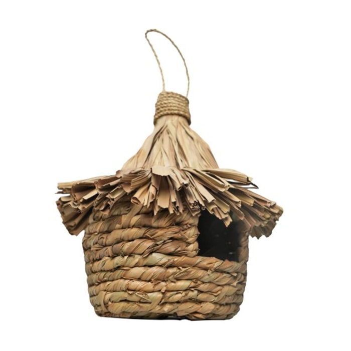 Grand nichoir pour oiseaux D. 43 cm en feuilles de pandan - NID