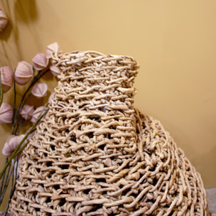 Jarre décorative en fibre d'abaca h55cm