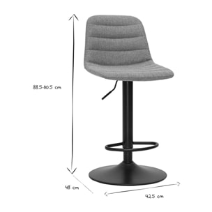 Tabourets de bar réglables pivotants 360° en tissu effet velours texturé terracotta et métal (lot de 2) SAURY