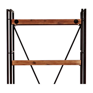 Bibliothèque en bois et métal 5 étagères H.190cm - ATELIER