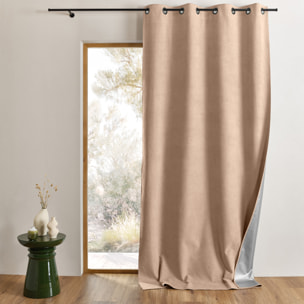 Rideau thermique occultant à œillets et réflecteur de chaleur - Beige