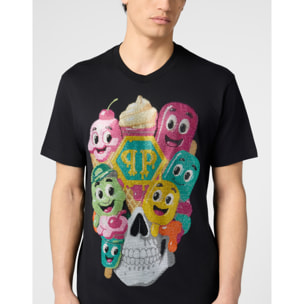 PHILIPP PLEIN Camiseta de cuello redondo y manga corta SKULL