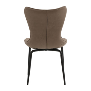 Set di 4 sedie BONDI BEACH in similpelle marrone e gambe in metallo nero