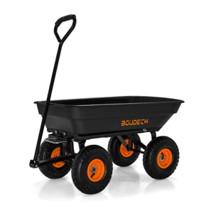 Carrello rimorchio spinta porta attrezzi da giardino ribaltabile max 250kg