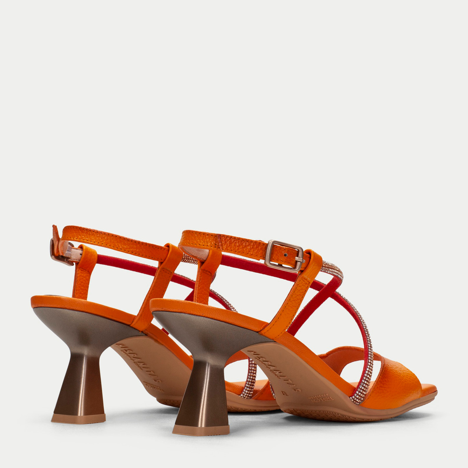 Sandalia Tacon Danielle Naranja 6 cm