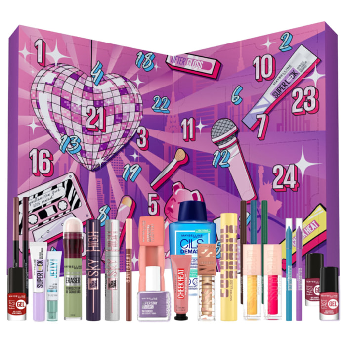 Maybelline New York Calendrier de l'Avent 2025 - 24 Produits Maquillage - Grand Format