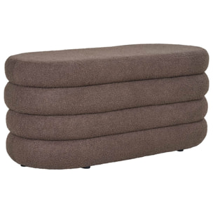 Neo - pouf avec rangement - en tissu bouclette - Marron