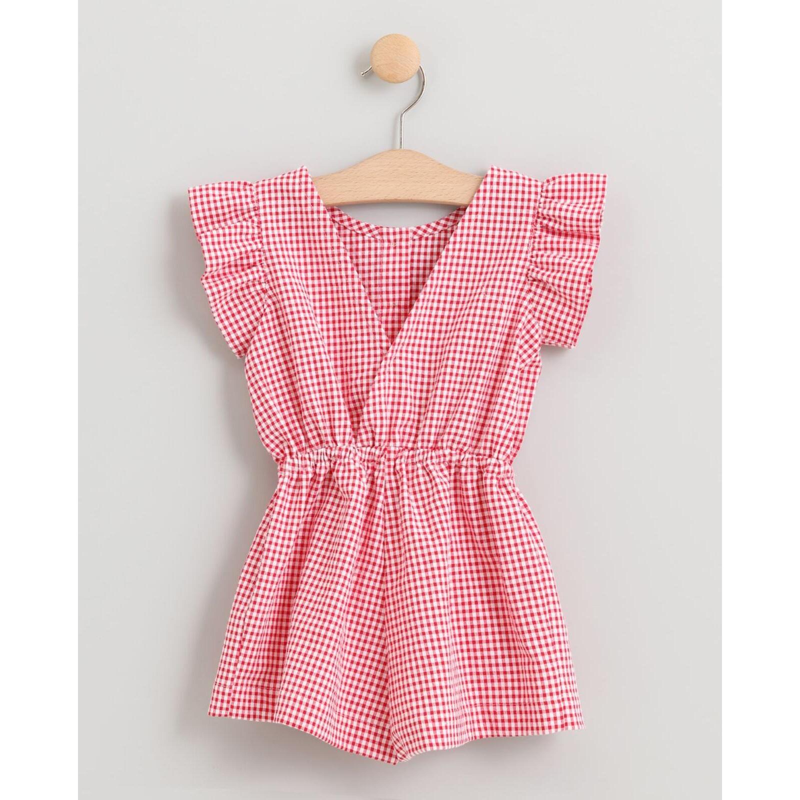 MONO VICHY ROJO CON LAZO MARINO