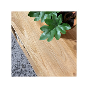 Etagère en L 3 cases cubes de rangement 137 cm bois de teck massif - ROMA