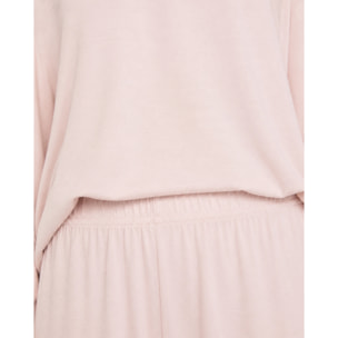 Pijama largo viscosa rosa palo