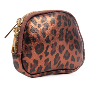 Baratili portafoglio organizzatore donna. Pelle scamosciata autentica con stampa animale leopardata lucida.