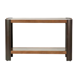 Consola Madera Metal Marron Negro 120x39x75 Cm