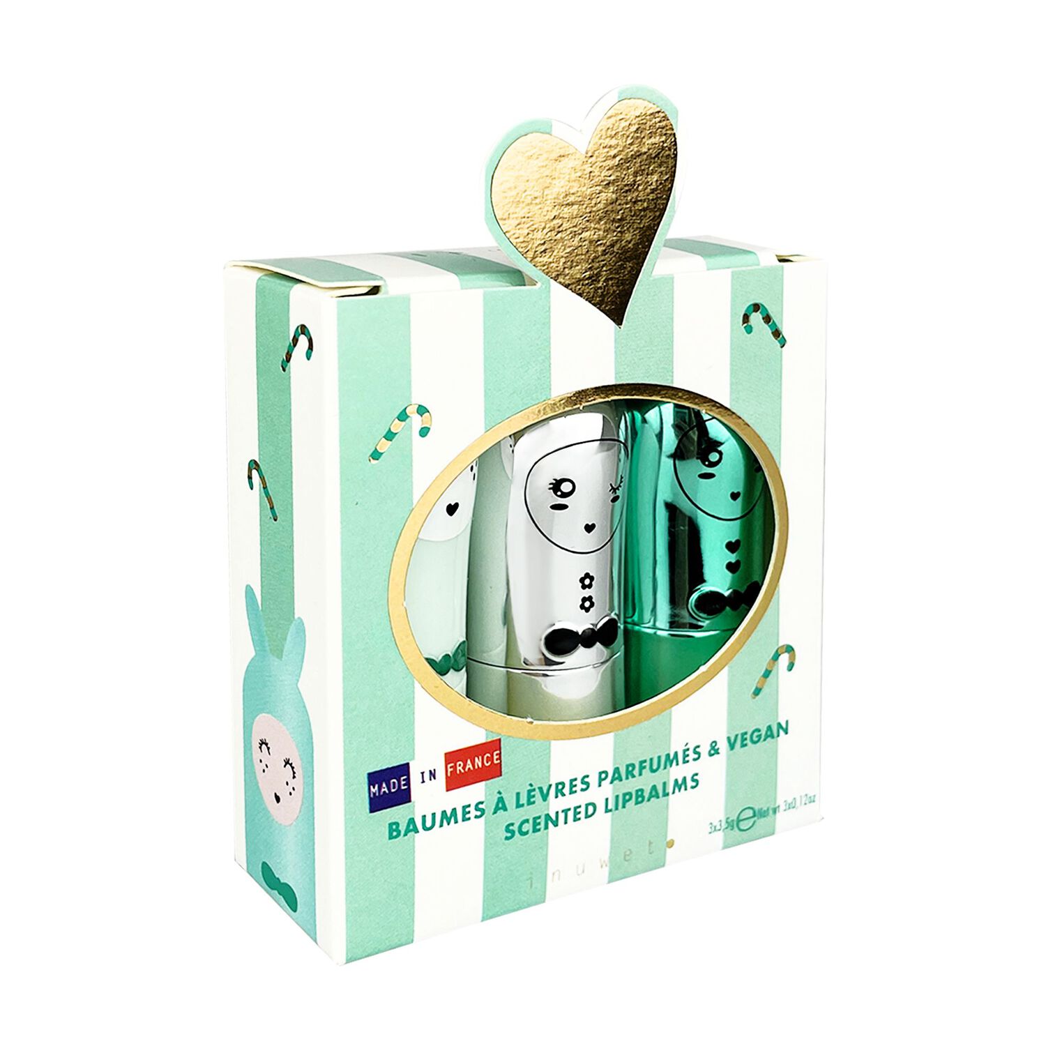 Jingle Aqua - Coffret 3 Baumes à Lèvres Pomme Coco et Cupcake