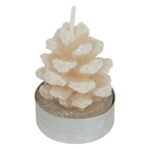 Lot de 4 bougies chauffe-plats 100g pomme de pain enneigée