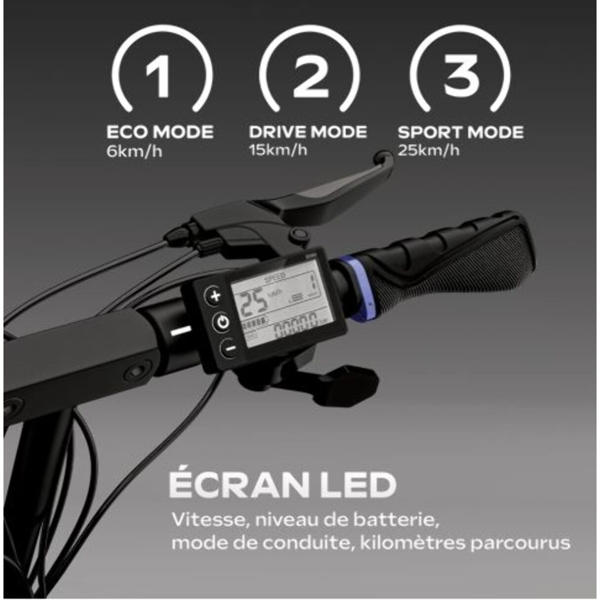 Trottinette électrique puissante tout-terrain UrbanGlide E-Cross Pro  Bleu 800W, autonomie 60km, pneus 10" off-road