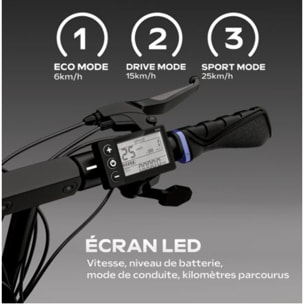 Trottinette électrique puissante tout-terrain UrbanGlide E-Cross Pro  Bleu 800W, autonomie 60km, pneus 10" off-road