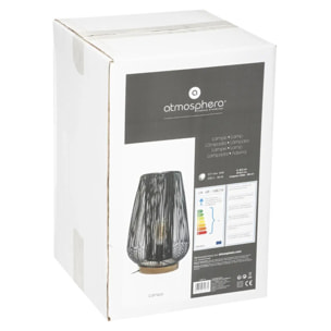 Lampe filaire "Noda" métal noir H41cm