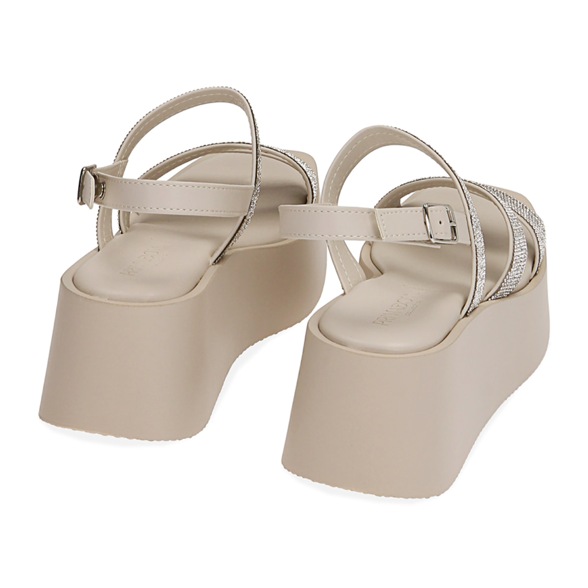 Zeppa in eco-pelle panna