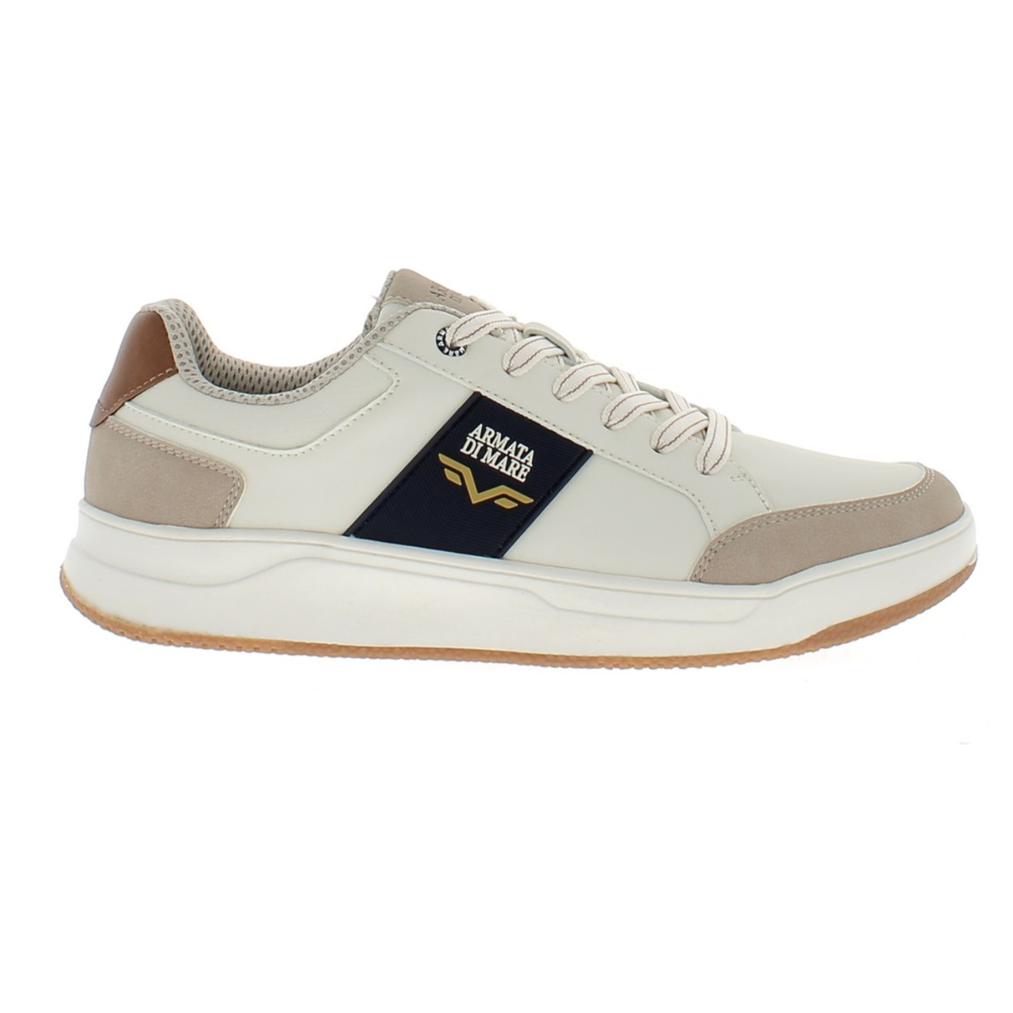 Armata di Mare Scarpe Uomo Sneakers Basse Stringate con Soletta Rimovibile in Memory Foam AMU S25N720 Light Beige