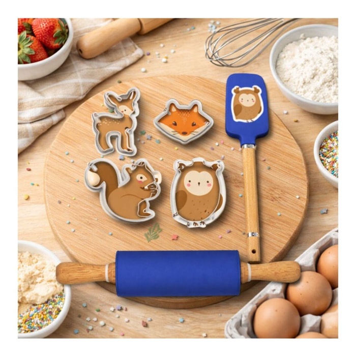 Lot de 6 accessoires forme hibou, Happy Cake