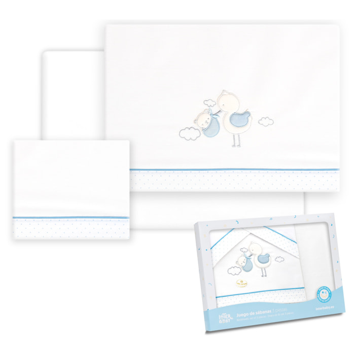 Triptico Coche Cigueña Oso Bco/Azul