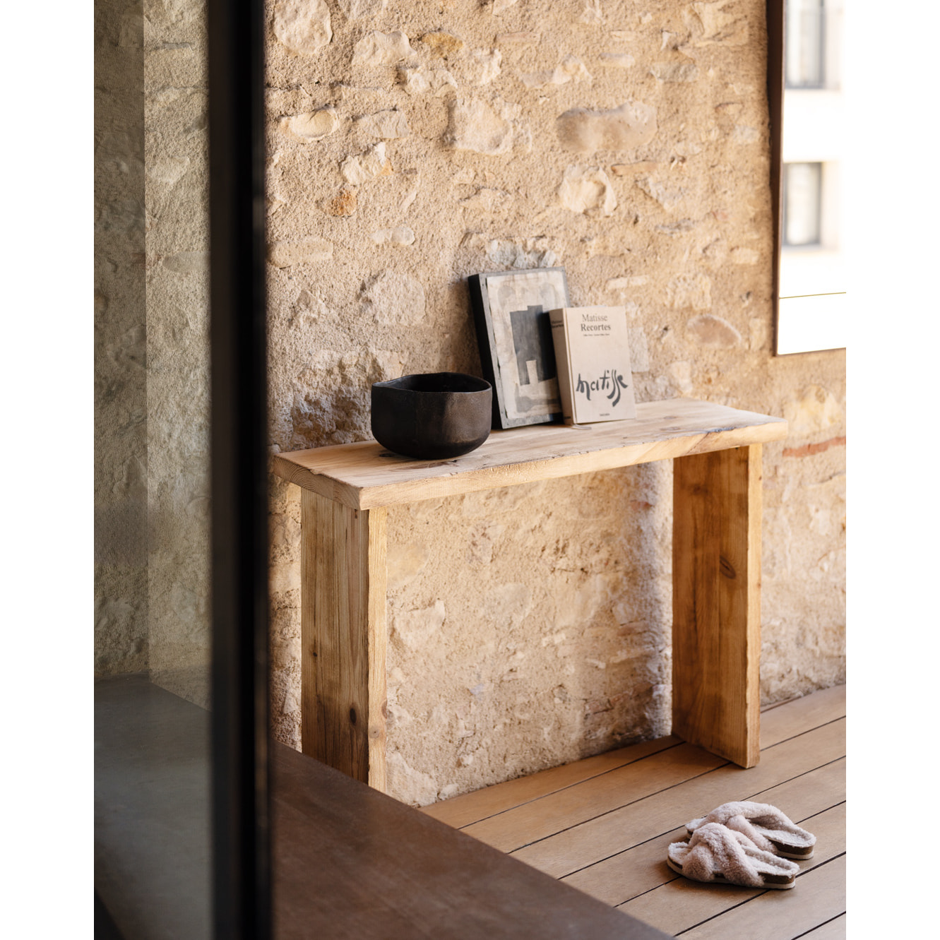 Consolle rustique en bois massif de 109x80cm Hauteur: 80 Longueur: 109 Largeur: 29