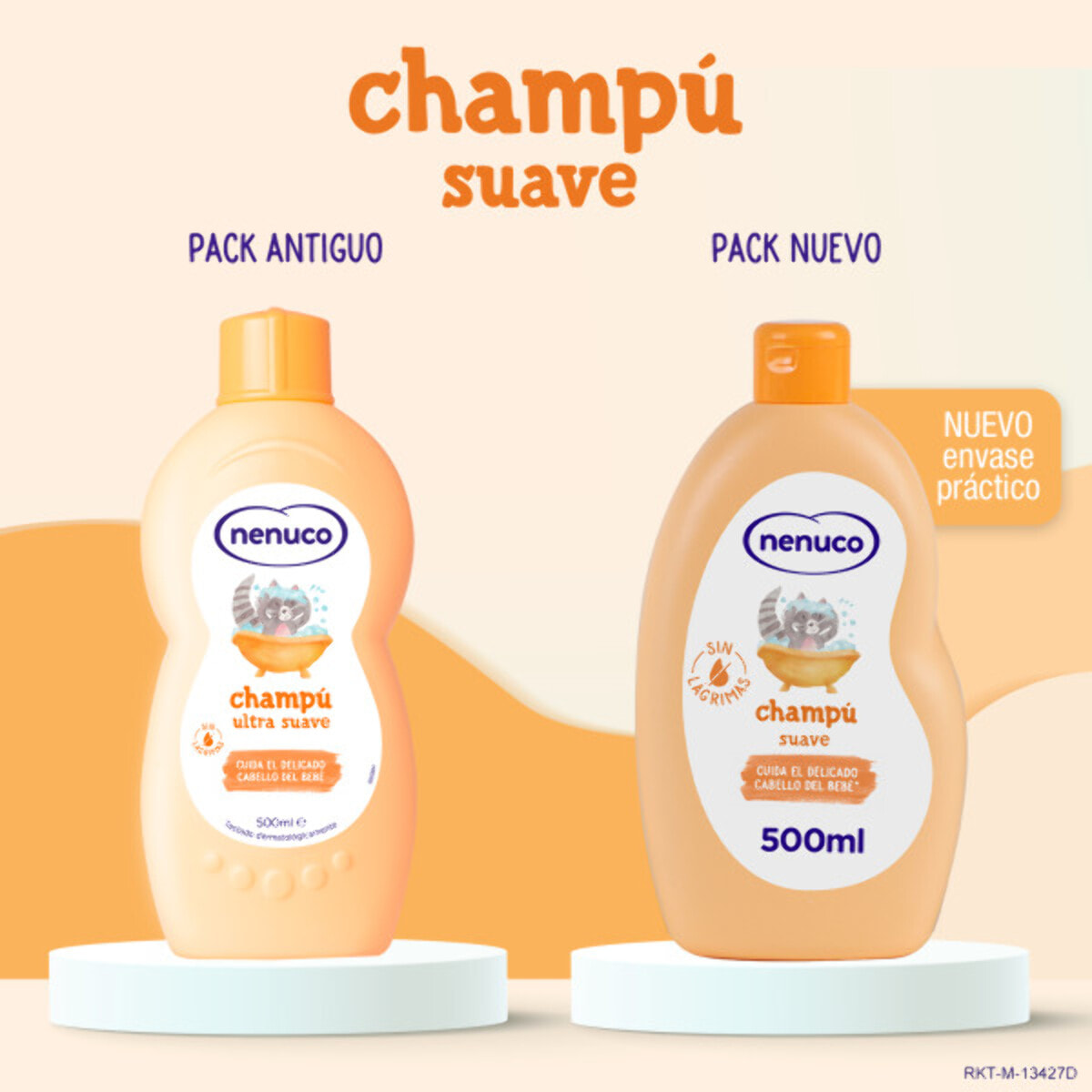 Nenuco Champú Suave para bebé, con Leche de Almendras Dulces, Sin Lágrimas, Pack 2x 500 ml