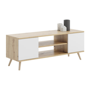 Mobile porta TV Focus 155 cm in rovere artisan e bianco