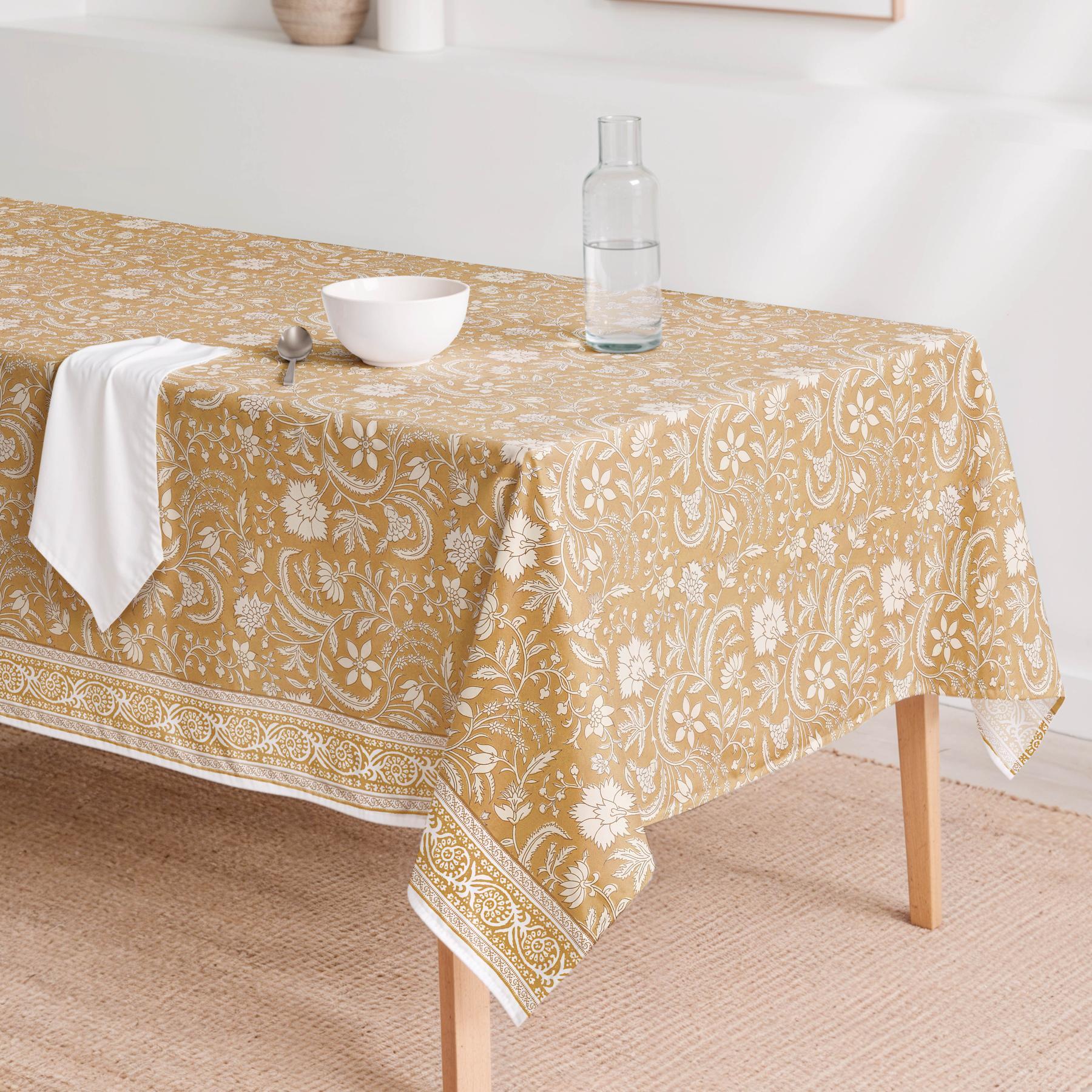 Nappe anti-taches GALIA OCRE - en 100 % coton