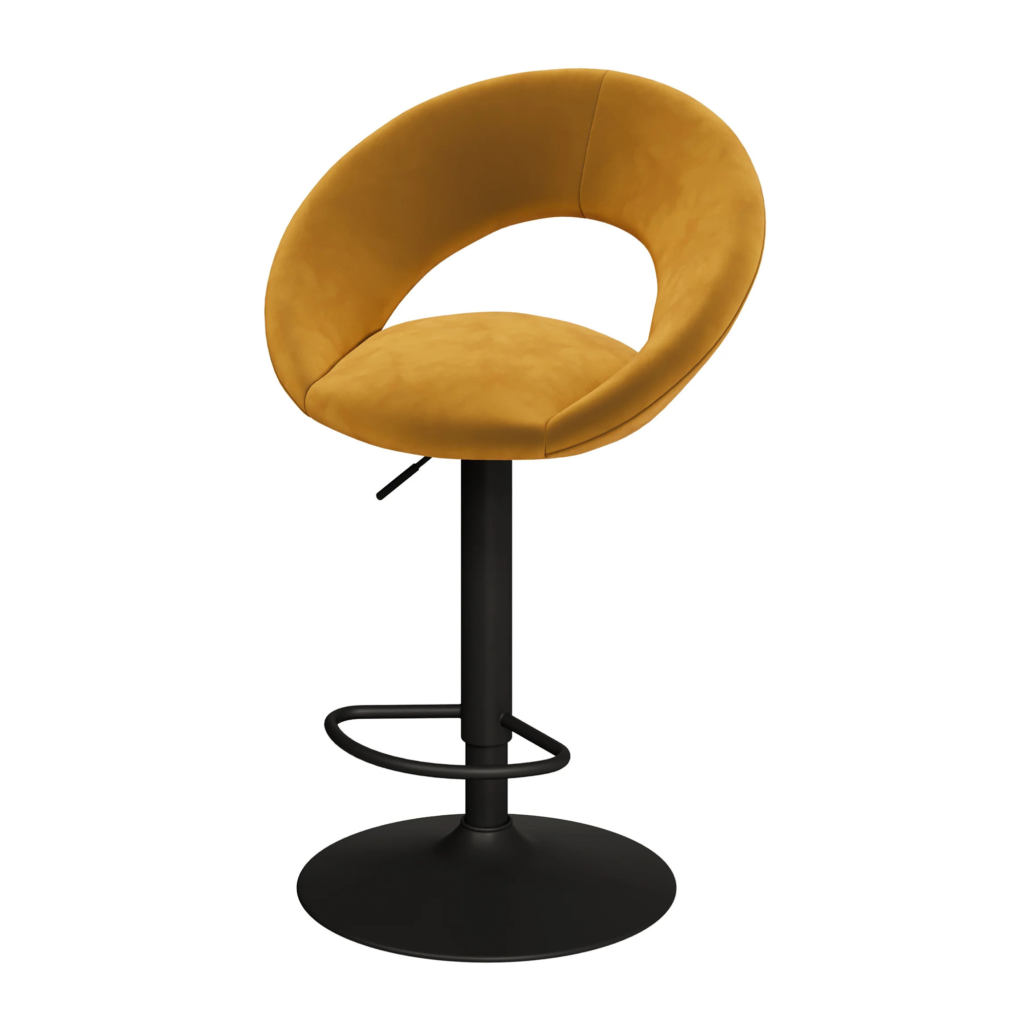Lot de 2 chaises de bar en velours jaune curry 61/76,5 cm - Cloclo