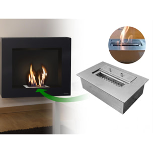 Biochimenea mural de etanol en acero color negro BESTBIO B FLAME PURLINE