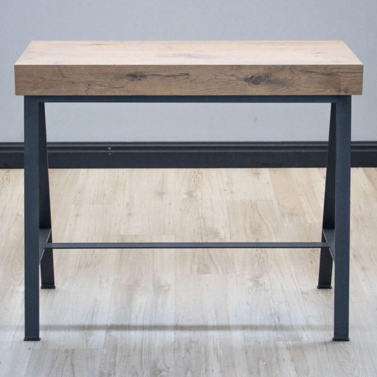 Console extensible 90x40/300 cm Banco Premium Chêne Nature cadre Anthracite