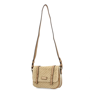 Bandolera de rafia para mujer, diseño moderno y comodo, compartimento principal con boton de iman