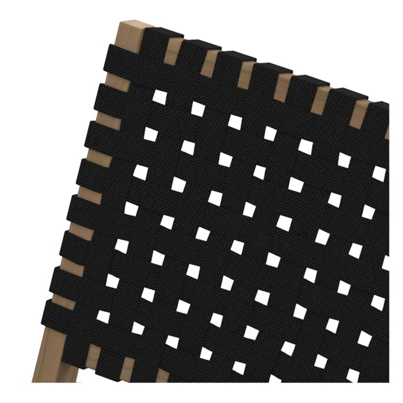 Fauteuil de jardin en teck et sangles en tissu noir - Tao