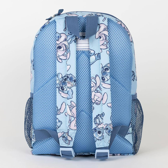 Mochila infantil tiempo libre estampado stitch, unisex niños, azul, pequeña