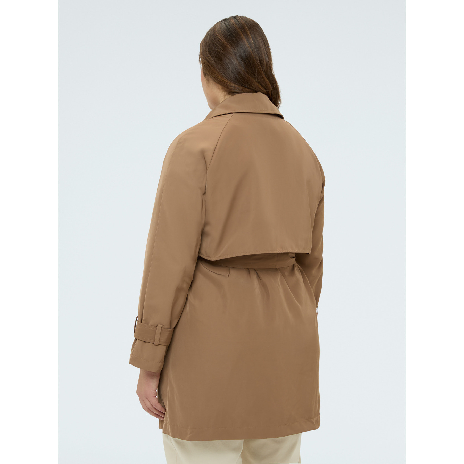 Fiorella Rubino - Trench in raso con cintura - Marrone