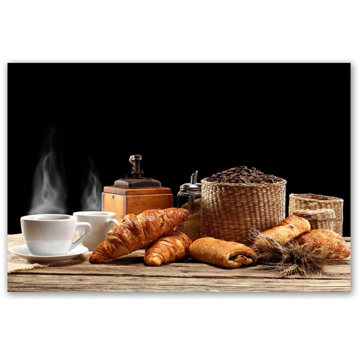 Tableau petit déjeuner café et viennoiseries Toile imprimée