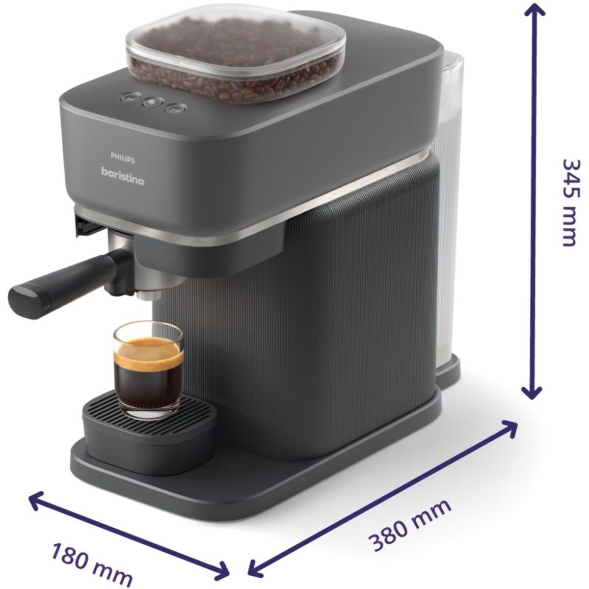 Machine à expresso PHILIPS Baristina BAR300/60 cafetière à grain Noire