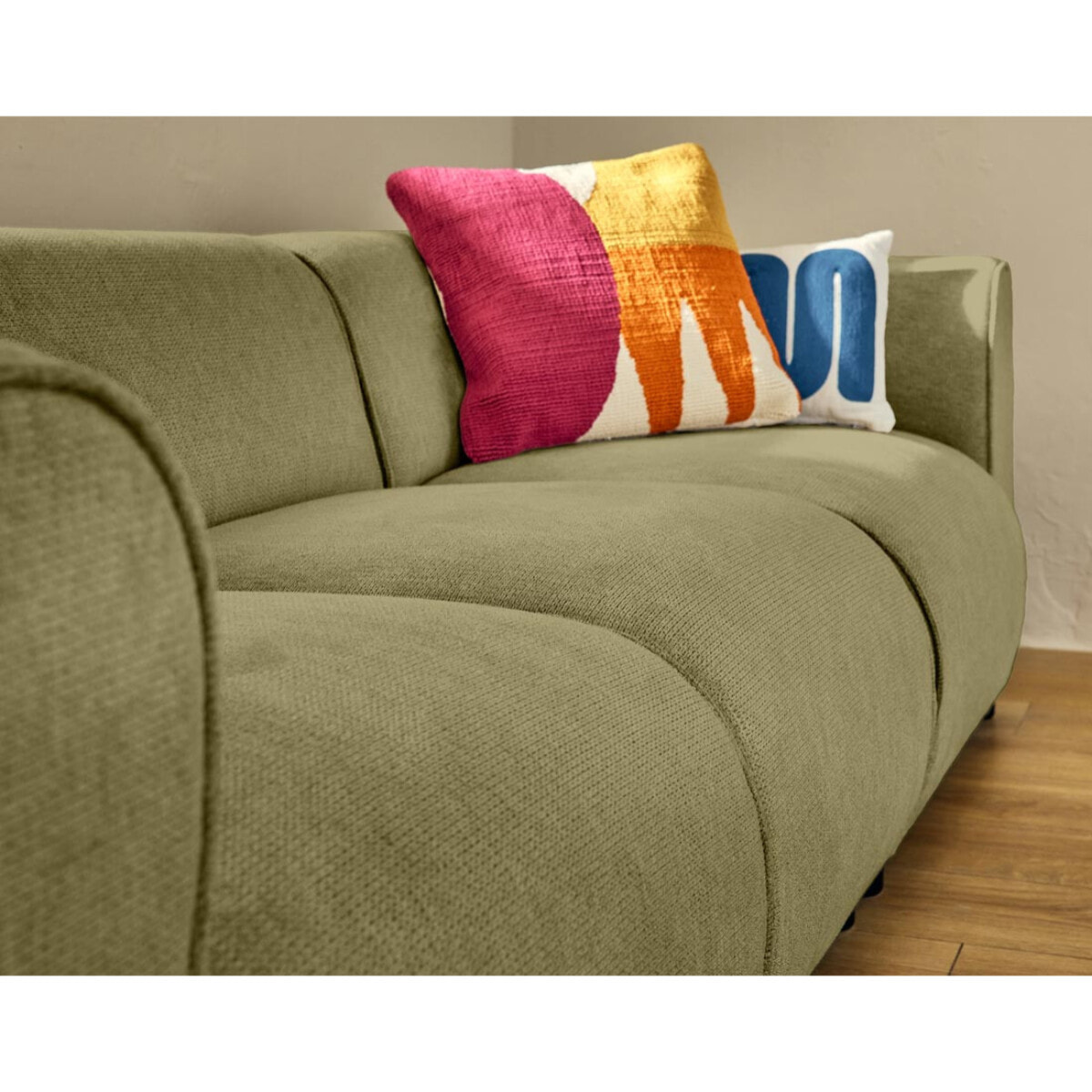 Suaro - Module d'assise sans accoudoirs en tissu texturé - Vert sauge