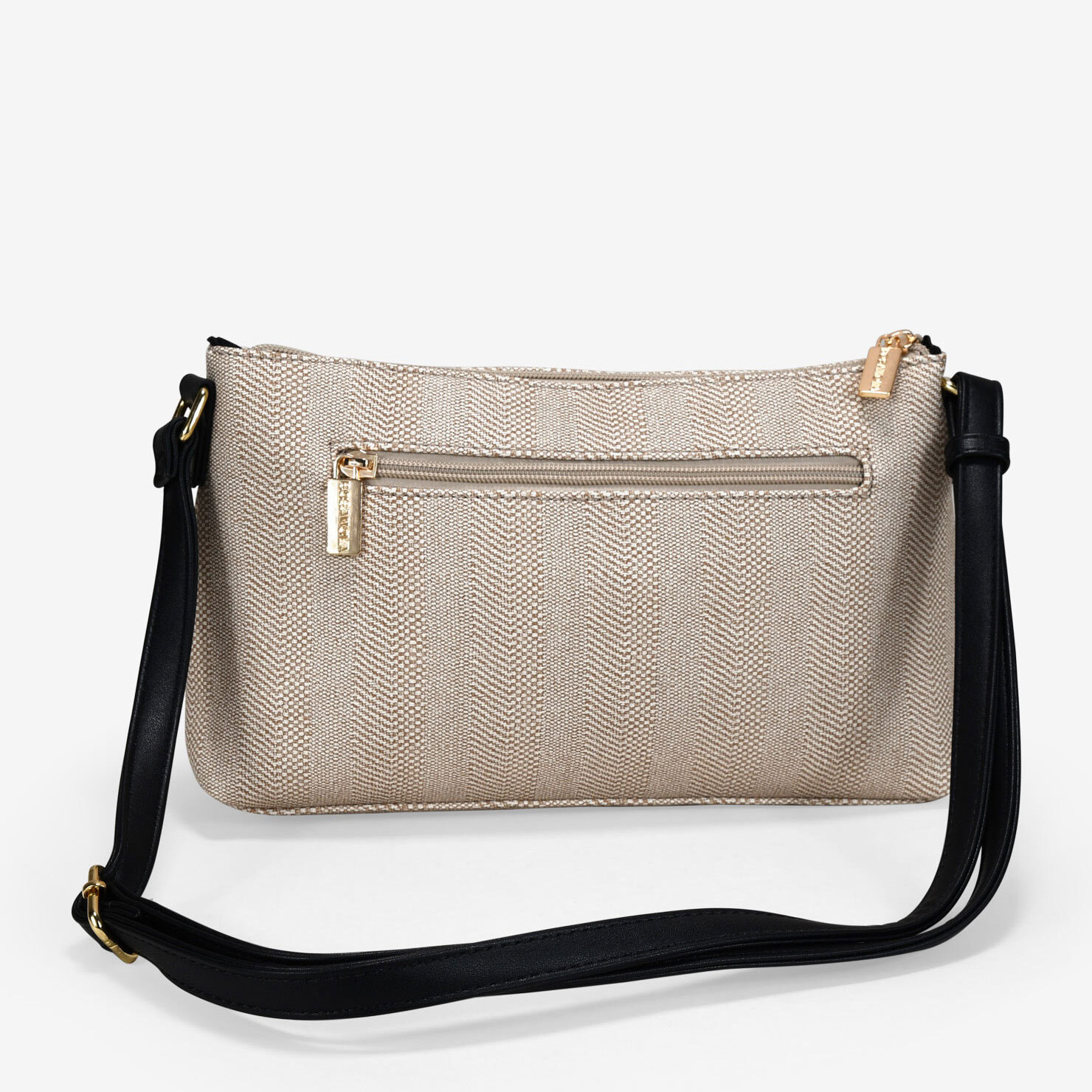 Bolso bandolera tostado con efecto rafia