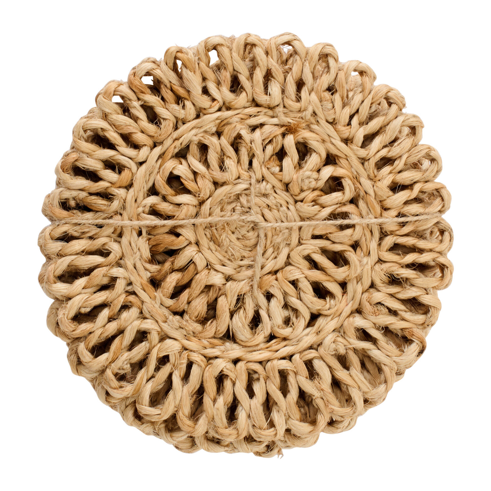 J-Line Dessous de verre Rond - jute - naturel - 2 sets de 6 pièces