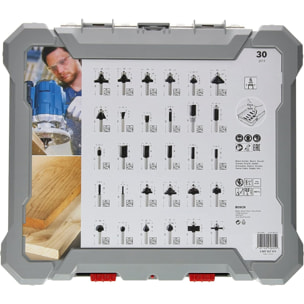 Coffret de 30 fraises mixtes à Ø queue de 6 mm - BOSCH - 2607017474