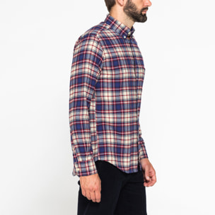 CAMICIA FANTASIA TINTO FILO IN FLANELLA LEGGERA